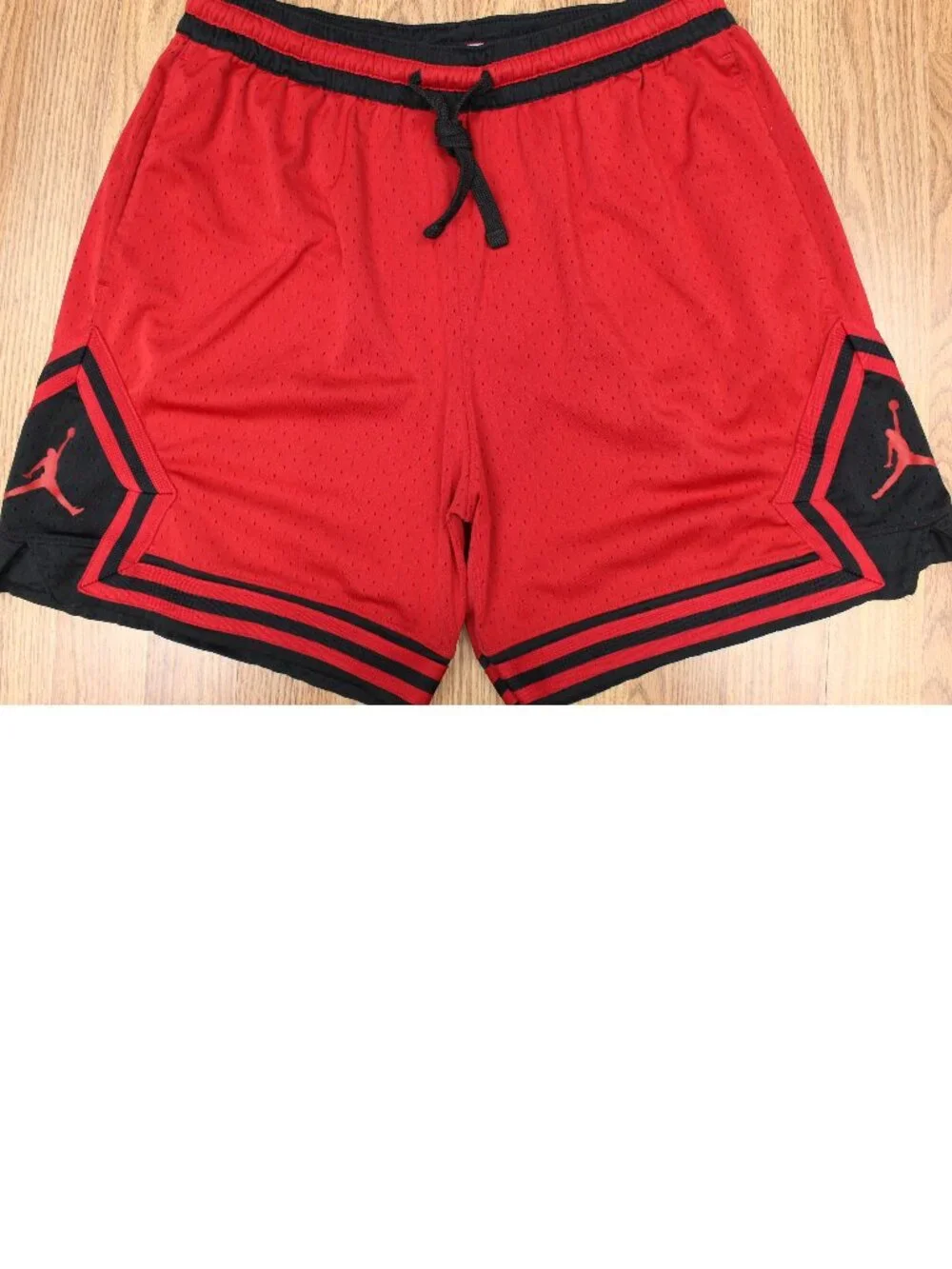JORDAN RED & BLACK POLYESTER MESH ATHLETIC SHORTS Sz 2X-LARGE, XXL